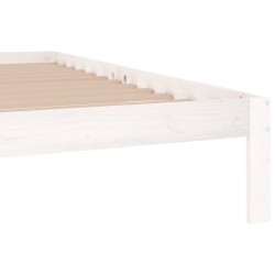 Cadre de lit sans matelas blanc bois massif de pin 200x200 cm 