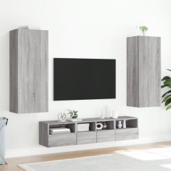 Meuble TV mural sonoma gris 40,5x30x102 cm bois d'ingénierie 