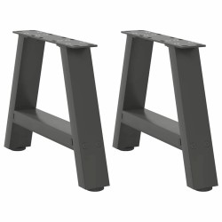 Pieds de table basse en forme de A 2 pièces Anthracite 40 x (30-31) cm Acier 
