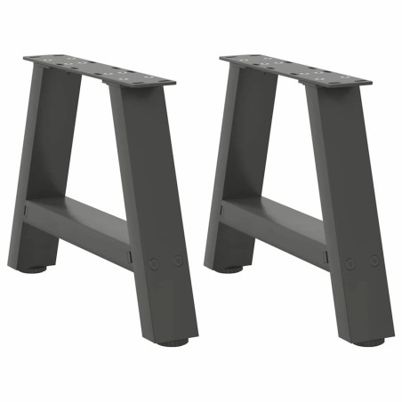 Pieds de table basse en forme de A 2 pièces Anthracite 40 x (30-31) cm Acier 
