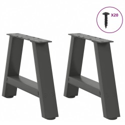 Pieds de table basse en forme de A 2 pièces Anthracite 40 x (30-31) cm Acier 