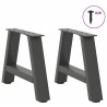 Pieds de table basse en forme de A 2 pièces Anthracite 40 x (30-31) cm Acier 
