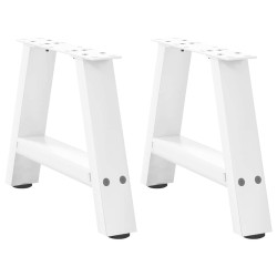 Pieds de table basse en forme de A, 2 pièces, blanc, 40 x (30-31) cm, acier 