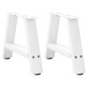 Pieds de table basse en forme de A, 2 pièces, blanc, 40 x (30-31) cm, acier 