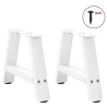 Pieds de table basse en forme de A, 2 pièces, blanc, 40 x (30-31) cm, acier 