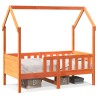 Cadre de lit d'enfants forme de maison sans matelas pin 