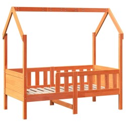 Cadre de lit d'enfants forme de maison sans matelas pin 