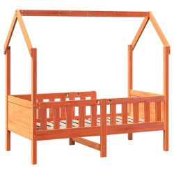 Cadre de lit d'enfants forme de maison sans matelas pin 