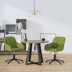 Chaises pivotantes à manger lot de 2 Vert clair Velours 