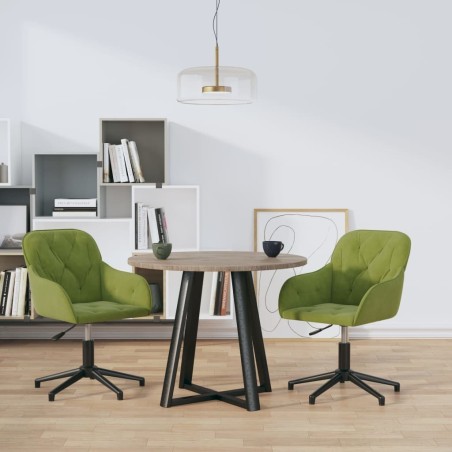 Chaises pivotantes à manger lot de 2 Vert clair Velours 