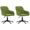 Chaises pivotantes à manger lot de 2 Vert clair Velours 