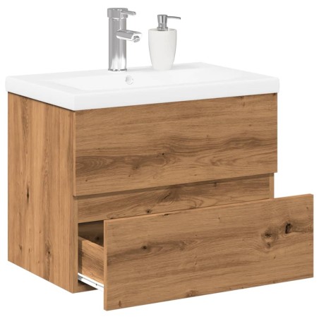 Armoire lavabo avec bassin intégré chêne artisanal 