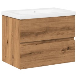 Armoire lavabo avec bassin intégré chêne artisanal 