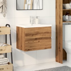 Armoire lavabo avec bassin intégré chêne artisanal 