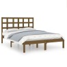 Cadre de lit sans matelas marron miel 200x200 cm bois massif 