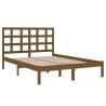 Cadre de lit sans matelas marron miel 200x200 cm bois massif 