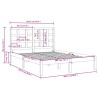 Cadre de lit sans matelas marron miel 200x200 cm bois massif 