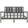 Cadre de lit sans matelas gris bois de pin massif 