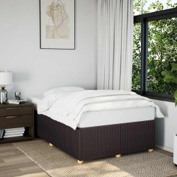 Cadre de lit sans matelas marron foncé 120x190 cm tissu 