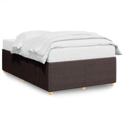 Cadre de lit sans matelas marron foncé 120x190 cm tissu 