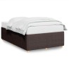 Cadre de lit sans matelas marron foncé 120x190 cm tissu 