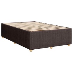 Cadre de lit sans matelas marron foncé 120x190 cm tissu 