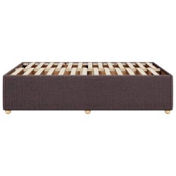 Cadre de lit sans matelas marron foncé 120x190 cm tissu 