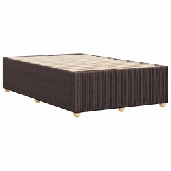 Cadre de lit sans matelas marron foncé 120x190 cm tissu 