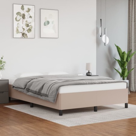 Cadre de lit sans matelas cappuccino 140x190 cm similicuir 