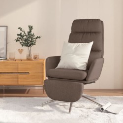 Chaise de relaxation avec repose-pieds Taupe Tissu 
