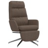 Chaise de relaxation avec repose-pieds Taupe Tissu 