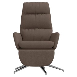 Chaise de relaxation avec repose-pieds Taupe Tissu 