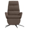 Chaise de relaxation avec repose-pieds Taupe Tissu 