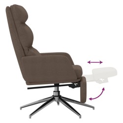 Chaise de relaxation avec repose-pieds Taupe Tissu 
