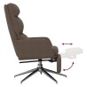 Chaise de relaxation avec repose-pieds Taupe Tissu 