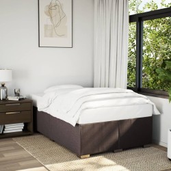 Cadre de lit sans matelas marron foncé 120x190 cm tissu 