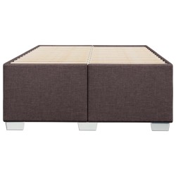 Cadre de lit sans matelas marron foncé 120x190 cm tissu 