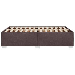 Cadre de lit sans matelas marron foncé 120x190 cm tissu 