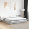 Cadre de lit et lumières LED sans matelas gris béton 150x200 cm 