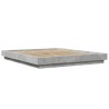 Cadre de lit et lumières LED sans matelas gris béton 150x200 cm 