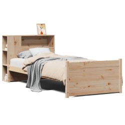 Lit bibliothèque sans matelas 90x200 cm bois de pin massif 
