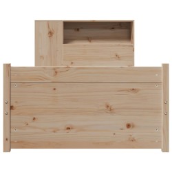 Lit bibliothèque sans matelas 90x200 cm bois de pin massif 