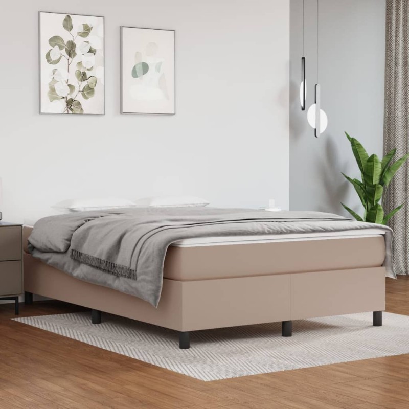 Cadre de lit sans matelas cappuccino 140x190 cm similicuir 