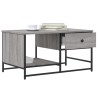 Table basse sonoma gris 85,5x51x45 cm bois d'ingénierie 