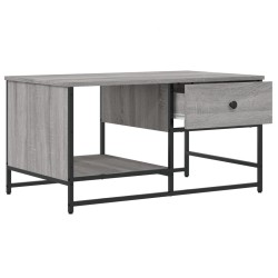 Table basse sonoma gris 85,5x51x45 cm bois d'ingénierie 