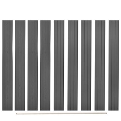 Panneaux de clôture de remplacement 9 pcs WPC 170 cm Gris 