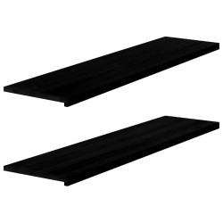 Appuis de fenêtre 2 pcs marron foncé bois de chêne massif 