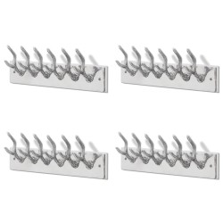 Crochets à vêtements de garde-robe 4 pcs Argenté Aluminium 