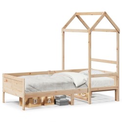 Lit de jour avec toit sans matelas 80x200 cm bois massif 