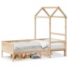 Lit de jour avec toit sans matelas 80x200 cm bois massif 